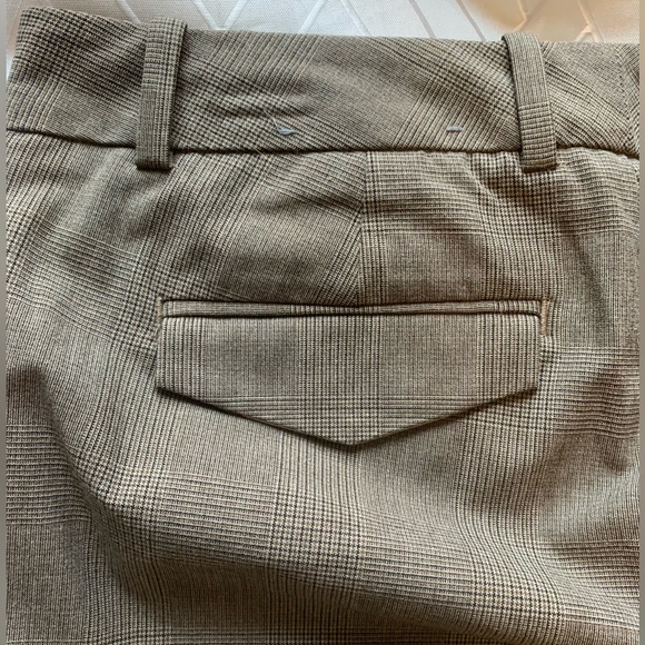 GAP Flattering stretchy slim cropped tan plaid pocket casual dress work pants 2R - Picture 4 of 9